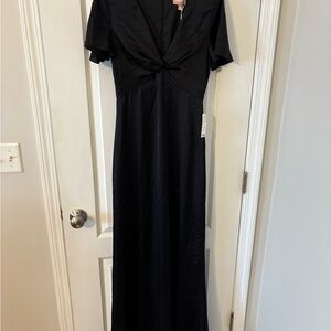 Rome Twist Black Satin Gown